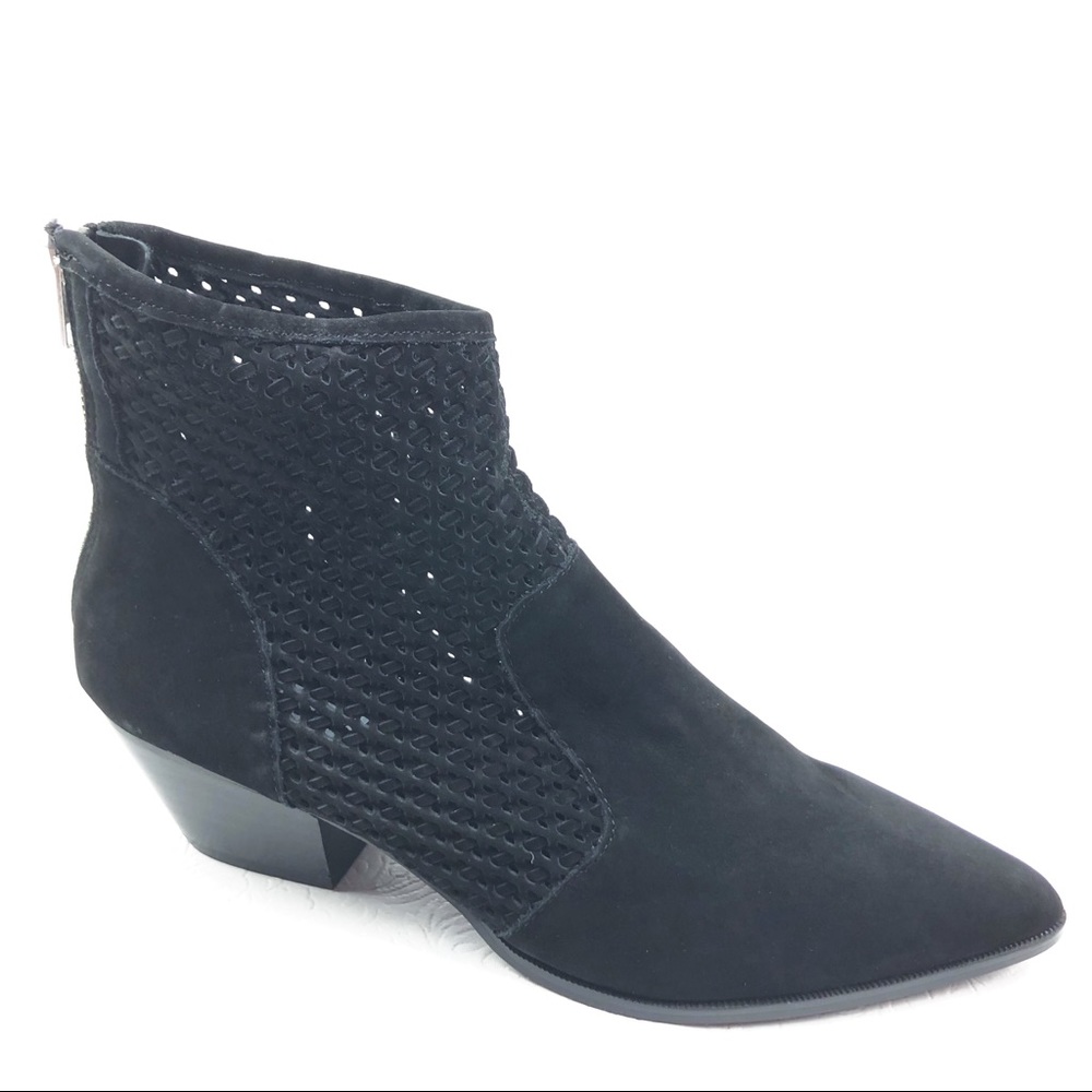 STEVE MADDEN Carmine boots 9 black leather cutout - Picture 1 of 7
